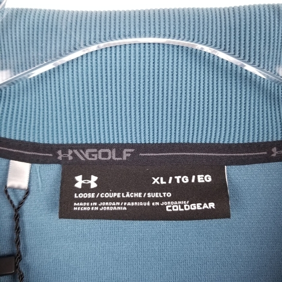 Under Armour ColdGear Golf Water-Resistant Collared Pullover Blue NWT size XL - Picture 3 of 13